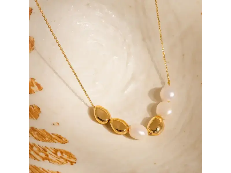 MAIQ Accessories Maud 18K Gold Freshwater Pearl Beaded Necklace