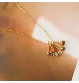 MAIQ Accessories Reyna 18K Gold Non-Tarnish Five Stone Charm Necklace