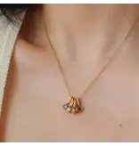 MAIQ Accessories Reyna 18K Gold Non-Tarnish Five Stone Charm Necklace