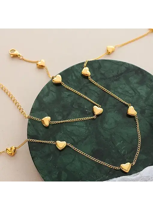 Vivre 18K Gold Non-Tarnish Petite Heart Necklace