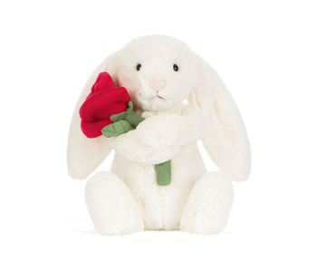Cream Bunny with Rose