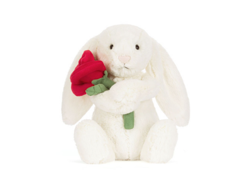 JellyCat Inc Cream Bunny with Rose
