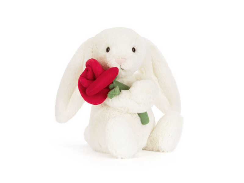 JellyCat Inc Cream Bunny with Rose