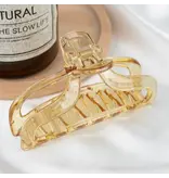 TheDivaSoap Jelly Rectangle Transparent Hair Claw Clip - brown
