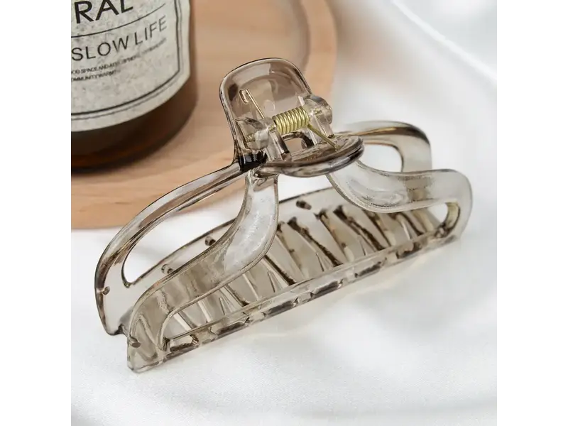 TheDivaSoap Jelly Rectangle Transparent Hair Claw Clip - gray