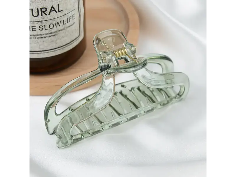 TheDivaSoap Jelly Rectangle Transparent Hair Claw Clip - green