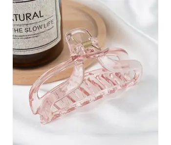 Jelly Rectangle Transparent Hair Claw Clip - purple