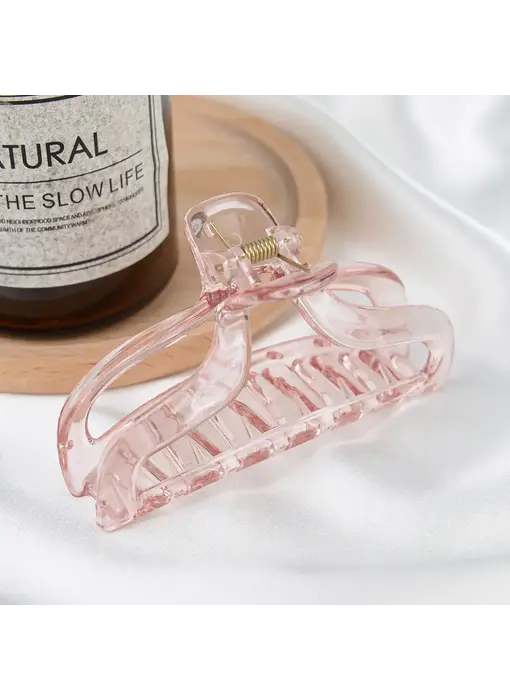 Jelly Rectangle Transparent Hair Claw Clip - purple