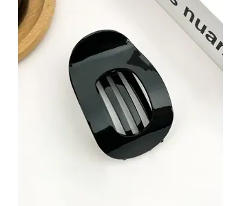 Acetate Classic Colorful Flat Hair Clips - black