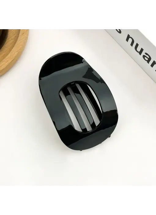 Acetate Classic Colorful Flat Hair Clips - black