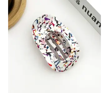 Acetate Classic Colorful Flat Hair Clips - multi
