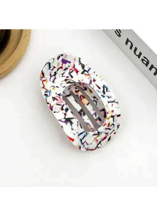 Acetate Classic Colorful Flat Hair Clips - multi