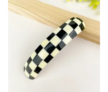 Crescent Hair Clip - checkered