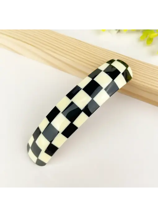 Crescent Hair Clip - checkered