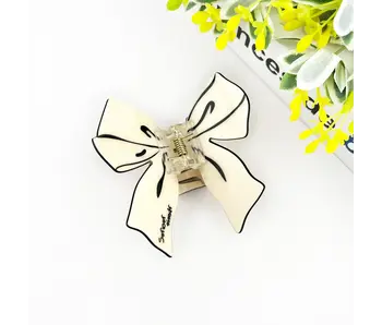 Elegant Bow Claw Clip - white