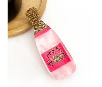 Glitter Champagne Bottle Hair Claw Clip