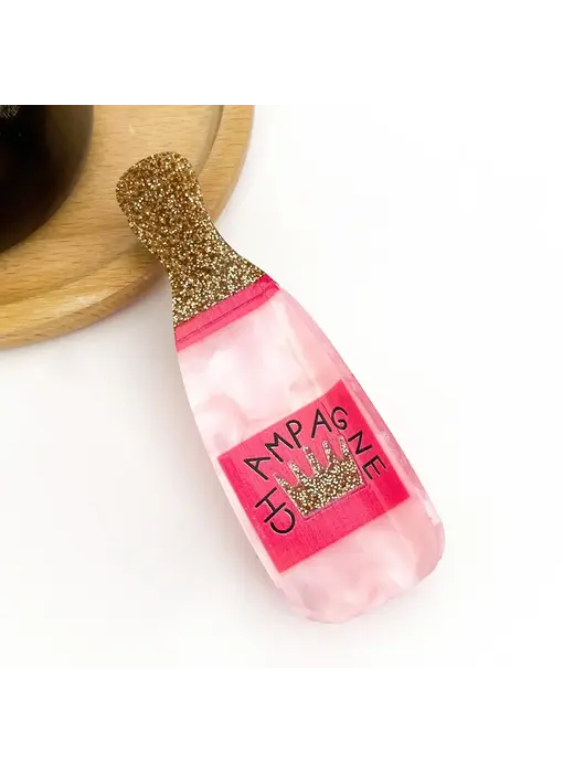 Glitter Champagne Bottle Hair Claw Clip