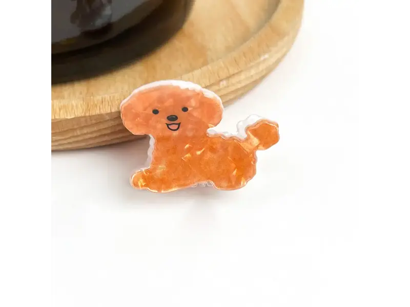 TheDivaSoap Mini Dog Series Hair Claw Clip - teddy