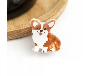 Mini Dog Series Hair Claw Clip - corgi