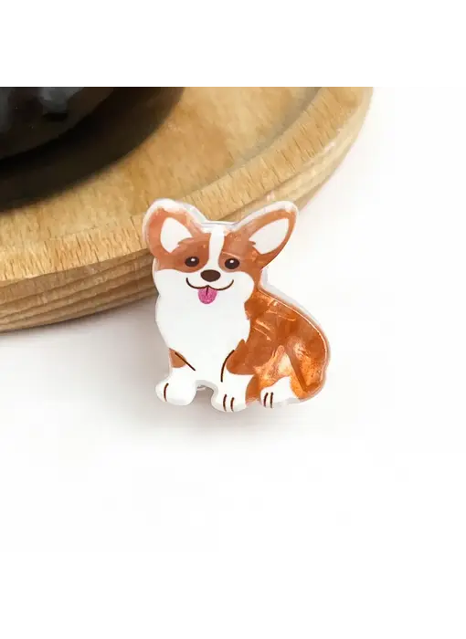 Mini Dog Series Hair Claw Clip - corgi