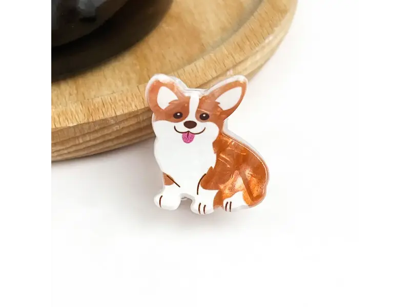TheDivaSoap Mini Dog Series Hair Claw Clip - corgi