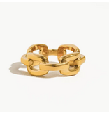 MAIQ Accessories Brooklyn 18K Gold Stack Braided Non-Tarnish Ring (Size 7)