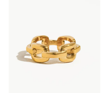 Brooklyn 18K Gold Stack Braided Non-Tarnish Ring (Size 7)