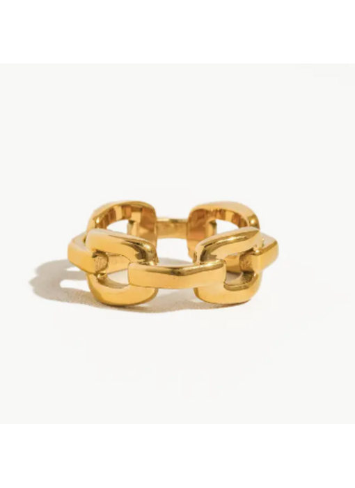 Brooklyn 18K Gold Stack Braided Non-Tarnish Ring (Size 7)