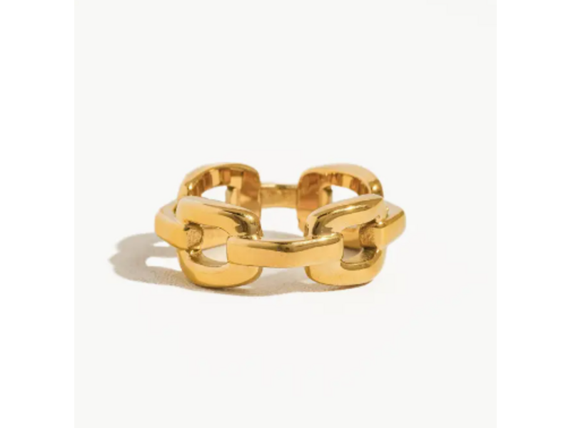 MAIQ Accessories Brooklyn 18K Gold Stack Braided Non-Tarnish Ring (Size 7)