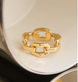 MAIQ Accessories Brooklyn 18K Gold Stack Braided Non-Tarnish Ring (Size 7)