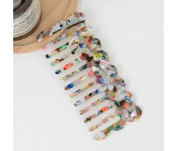 Multicolor Acetate Wide-Tooth Thin Hair Comb