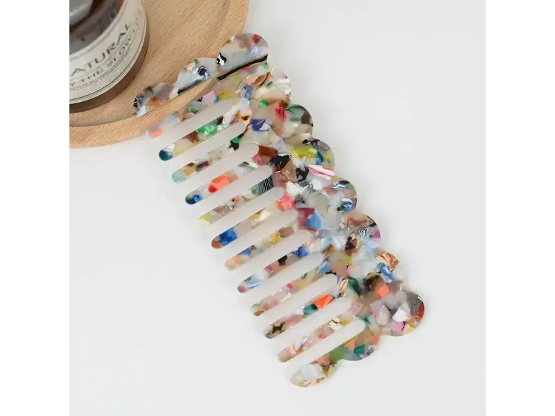 TheDivaSoap Multicolor Acetate Wide-Tooth Thin Hair Comb