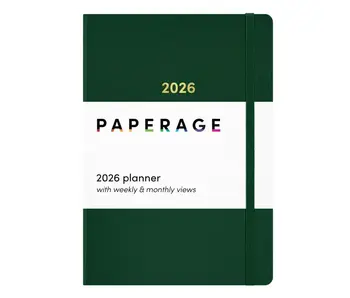 2026 Dark Green Casebound Planner – Weekly & Monthly Views