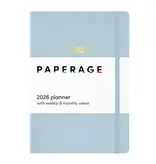 Paperage 2026 Slate Casebound Dated Planner - Weekly & Monthly Views
