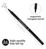 Paperage 12 Pack Felt Tip Fine Line Marker Pens with Case