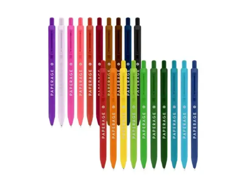 Paperage 20 Pack Retractable Gel Pens Rainbow