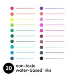 Paperage 20 Pack Retractable Gel Pens Rainbow