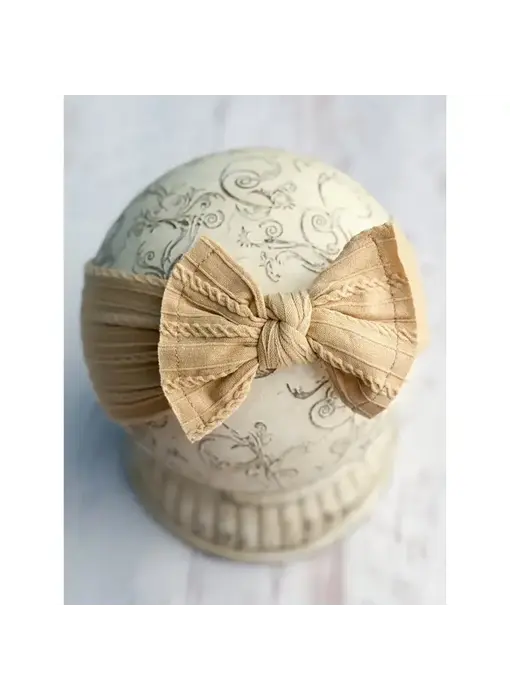 Cable Knit Bow Headband Oatmeal