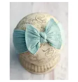 The Hair Bow Company Cable Knit Bow Headband Sky Blue