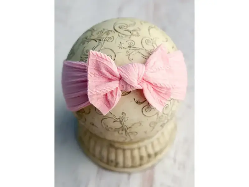 The Hair Bow Company Cable Knit Bow Headband  Pink