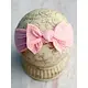 Cable Knit Bow Headband  Pink