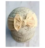 The Hair Bow Company Cable Knit Bow Headband Ivory