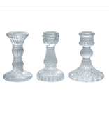 Creative Co-OP Pressed Glass Taper Holder, 3 Styles