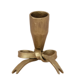 Creative Co-OP Hand-Forged Iron Bow Shaped Taper Holder, Antique Gold Finish