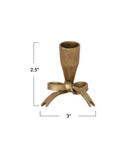 Creative Co-OP Hand-Forged Iron Bow Shaped Taper Holder, Antique Gold Finish