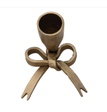 Creative Co-OP Hand-Forged Iron Bow Shaped Taper Holder, Antique Gold Finish