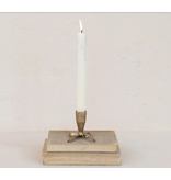 Creative Co-OP Hand-Forged Iron Bow Shaped Taper Holder, Antique Gold Finish