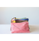 Creative Co-OP Cotton Velvet Zip Pouch with Tassel, 6 Assorted Colors