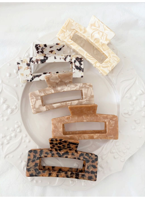 Betty Jumbo 4-Inch Acetate Hair Claw Clip - Toffee Assorted Colors