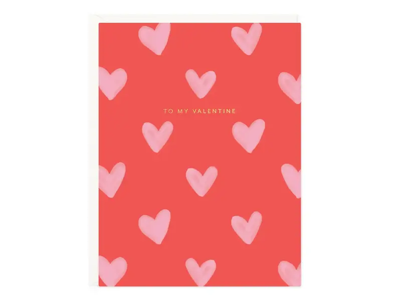 Ramona & Ruth My Valentine Pink Hearts Card